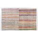 Large Lovely Multicolored Striped Kilim, Vintage Handwoven Rag Rug. 7.8 x 9.8 Ft (235 x 297 cm)