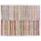 Large Lovely Multicolored Striped Kilim, Vintage Handwoven Rag Rug. 7.8 x 9.8 Ft (235 x 297 cm)
