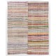 Large Lovely Multicolored Striped Kilim, Vintage Handwoven Rag Rug. 7.8 x 9.8 Ft (235 x 297 cm)