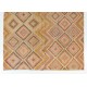 Large Vintage Handwoven Jijim Kilim. Turkish Wool Rug. 8.2 x 12 Ft (248 x 367 cm)