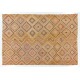 Large Vintage Handwoven Jijim Kilim. Turkish Wool Rug. 8.2 x 12 Ft (248 x 367 cm)