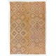 Large Vintage Handwoven Jijim Kilim. Turkish Wool Rug. 8.2 x 12 Ft (248 x 367 cm)