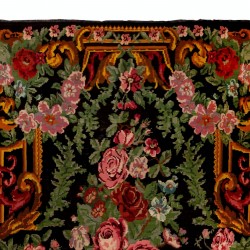 Bessarabian Hand-Woven Floral Pattern Moldovian Kilim, One-of-a-Kind 100% Sheep Wool Vintage Rug. 8.3 x 12 Ft (250 x 365 cm)