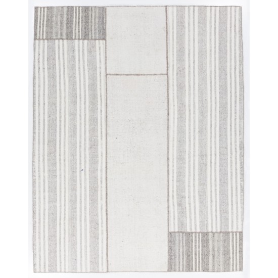1970s Large Handmade Kilim, Turkish Cotton Floor Covering. 8.4 x 10.3 Ft (255 x 313 cm)