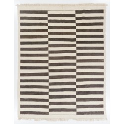 Natural Un-dyed Wool Kilim, Modern Flat-Weave Kilim Rug. 9 x 12 Ft (275 x 365 cm)