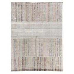 Large Lovely Multicolored Striped Double Sided Kilim, Vintage Handwoven Rag Rug. 9.2 x 12.2 Ft (280 x 370 cm)