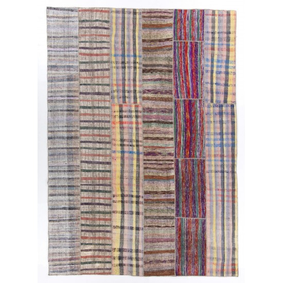 Authentic Patchwork Turkish Rug Made from Assorted Vintage Large Kilims.. 9.9 x 13.9 Ft (300 x 423 cm)