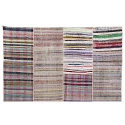 Multicolor Handwoven Turkish Kilim (Flat-Weave), Overize Double Sided Cotton Rug. 12.4 x 14.8 Ft (375 x 450 cm)