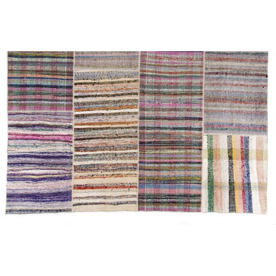 Multicolor Handwoven Turkish Kilim (Flat-Weave), Overize Double Sided Cotton Rug. 12.4 x 14.8 Ft (375 x 450 cm)