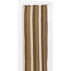 Narrow & Long Striped Handwoven Turkish Kilim Runner Made of 100% Natural Wool. 1.9 x 26 Ft (56 x 790 cm)