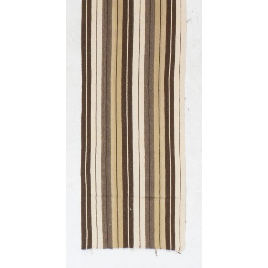 Narrow & Long Striped Handwoven Turkish Kilim Runner Made of 100% Natural Wool. 2 x 26.3 Ft (58 x 800 cm)