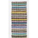 Authentic Hand-Woven Turkish Runner Kilim "Flat-Weave" with Striped Design. 2.2 x 16 Ft (65 x 488 cm)