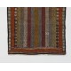 Multicolored Turkish Jajim Kilim, Vintage Flat Weave Floor Covering Made of Wool. 2.3 x 3.7 Ft (68 x 110 cm)
