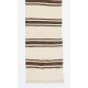 Narrow Striped Hand-Woven Kilim Runner Made of Natural Undyed Wool. Vintage Turkish Hallway Runner. 2.3 x 15 Ft (70 x 460 cm)