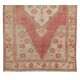 Traditional Hand-Knotted Turkish Village Rug Made of Wool. 3.4 x 6.4 Ft (103 x 193 cm)