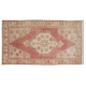 Traditional Hand-Knotted Turkish Village Rug Made of Wool. 3.4 x 6.4 Ft (103 x 193 cm)