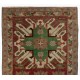 Vintage Handmade Caucasian Karabagh Chelaberd, Sunburst, Eagle Kazak Rug. 3.5 x 6.3 Ft (104 x 190 cm)