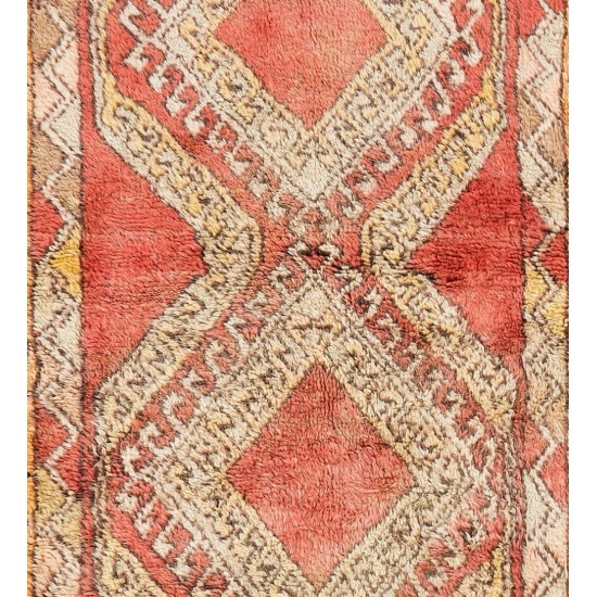 Tulu Rug Made of 100% Soft Wool. Handmade Vintage Carpet. 3.5 x 5.8 Ft (106 x 176 cm)