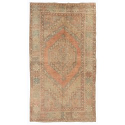 Traditional Oriental Wool Rug from 1960's, Hand-Knotted Turkish Village Carpet. 3.6 x 6 Ft (107 x 182 cm)