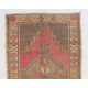 Vintage Geometric Medallion Design Handmade Turkish Konya Accent Rug. 3.6 x 6.4 Ft (107 x 193 cm)