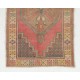 Vintage Geometric Medallion Design Handmade Turkish Konya Accent Rug. 3.6 x 6.4 Ft (107 x 193 cm)