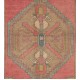 Vintage Geometric Medallion Design Handmade Turkish Konya Accent Rug. 3.6 x 6.4 Ft (107 x 193 cm)