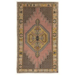Handmade Turkish Village Rug, Tribal Style Small Carpet. 3.6 x 6 Ft (108 x 182 cm)
