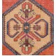 One-of-a-Kind 1960s Handmade Turkish Rug with Geometric Medallion Design, 100% Wool. 3.6 x 6.3 Ft (108 x 190 cm)
