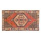 One-of-a-Kind 1960s Handmade Turkish Rug with Geometric Medallion Design, 100% Wool. 3.6 x 6.3 Ft (108 x 190 cm)