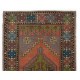 Vintage Oriental Rug, Authentic Handmade Small Rug. 3.7 x 6 Ft (110 x 180 cm)
