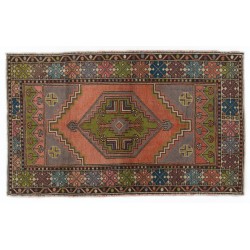Vintage Oriental Rug, Authentic Handmade Small Rug. 3.7 x 6 Ft (110 x 180 cm)