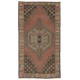Vintage Geometric Medallion Design Handmade Turkish Rug with Tribal Style. 3.7 x 6.3 Ft (110 x 190 cm)
