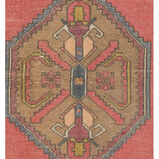 Vintage Handmade Oriental Rug from Turkey, circa 1960. 3.7 x 6.6 Ft (110 x 200 cm)