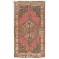 Vintage Handmade Oriental Rug from Turkey, circa 1960. 3.7 x 6.6 Ft (110 x 200 cm)
