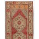 Vintage Turkish Tribal Runner Rug, Authentic Handmade Hallway Carpet with Tri-Medallions. 3.7 x 9.8 Ft (110 x 297 cm)