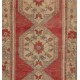 Vintage Turkish Tribal Runner Rug, Authentic Handmade Hallway Carpet with Tri-Medallions. 3.7 x 9.8 Ft (110 x 297 cm)
