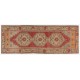 Vintage Turkish Tribal Runner Rug, Authentic Handmade Hallway Carpet with Tri-Medallions. 3.7 x 9.8 Ft (110 x 297 cm)