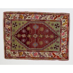 Mid-Century Handmade Rug, Turkish 1960s Floor Covering. 3.7 x 5 Ft (112 x 155 cm)