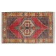 Traditional Oriental Wool Rug from 1960's, Multicolor Hand-Knotted Turkish Village Carpet. 3.7 x 6 Ft (112 x 182 cm)