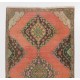 Handmade Turkish Corridor Rug, Vintage Hallway Runner. 3.7 x 11.5 Ft (112 x 350 cm)