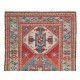 Hand-Knotted Vintage Caucasian Kazak Rug Made of Wool. 3.8 x 6.2 Ft (115 x 186 cm)