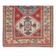 Hand-Knotted Vintage Caucasian Kazak Rug Made of Wool. 3.8 x 6.2 Ft (115 x 186 cm)
