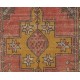 Vintage Handmade Oriental Rug, Traditional Turkish Wool Carpet. 3.9 x 7.4 Ft (118 x 224 cm)