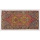 Vintage Handmade Oriental Rug, Traditional Turkish Wool Carpet. 3.9 x 7.4 Ft (118 x 224 cm)