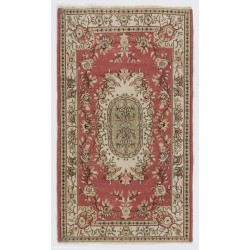 Traditional Handmade Turkish Rug, Mid-Century Oriental Wool Carpet. 4 x 6.9 Ft (119 x 208 cm)
