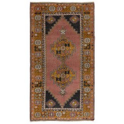Mid-20th Century Handmade Anatolian Village Rug, Wool Floor Covering. 4 x 7 Ft (119 x 215 cm)