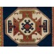 Hand-Knotted Vintage Caucasian Kazak Rug, 100% Wool. 4 x 6.8 Ft (120 x 207 cm)