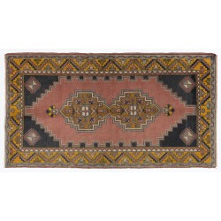 Mid-20th Century Handmade Anatolian Village Rug, Wool Floor Covering. 4 x 6.9 Ft (120 x 210 cm)