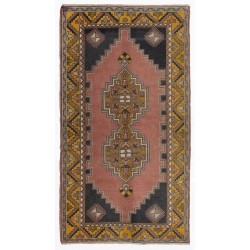 Mid-20th Century Handmade Anatolian Village Rug, Wool Floor Covering. 4 x 6.9 Ft (120 x 210 cm)