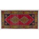 Traditional Handmade Turkish Rug, Mid-Century Oriental Wool Carpet. 4 x 7.7 Ft (120 x 234 cm)